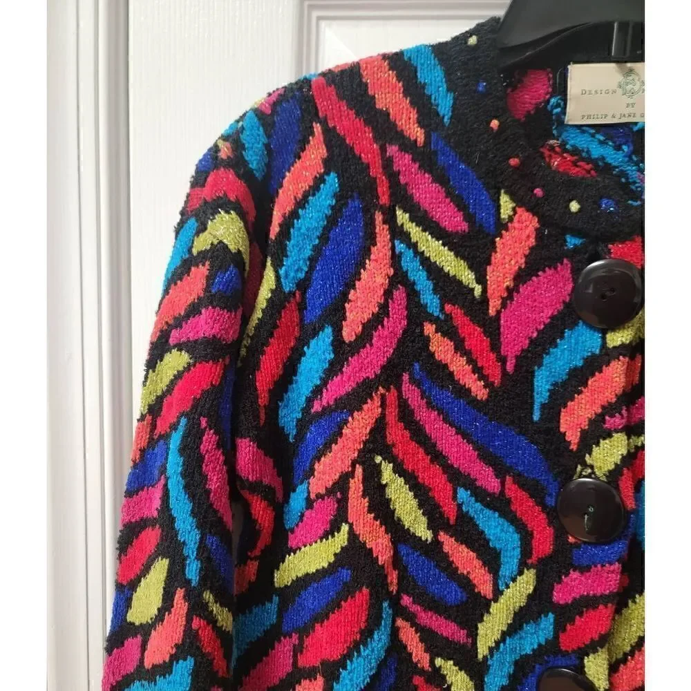 Design Options Funky Colorful Sweater S